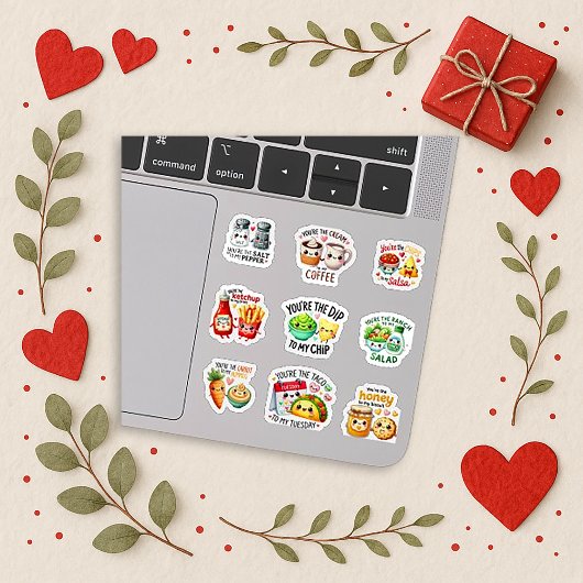 Cute Food Pairings Pastel Kawaii Set Aufkleber