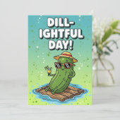 Cute Food Pun Dill-ightful Daysilly pickle lover Dankeskarte (Stehend Vorderseite)