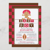 Cute Football Boys Baby Shower Invitation Einladung (Vorne/Hinten)