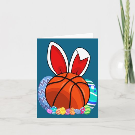 Cute For Basketball Easter Egg Bunny Karte (Vorderseite)