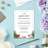 Cute Forest Animals Baby Boy Shower Design Acryleinladungen (In Situ (Hochzeit))