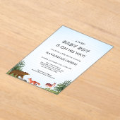 Cute Forest Animals Baby Boy Shower Design Acryleinladungen (Ablage )