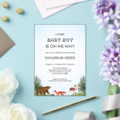 Cute Forest Animals Baby Boy Shower Design Acryleinladungen (In Situ (Hochzeit))