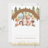 Cute Forest Animals Baby Boy Shower Design Einladung (Rückseite)