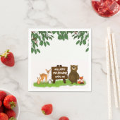 Cute Forest Animals Happy Woodland Kid's Birthday Serviette (Beispiel)