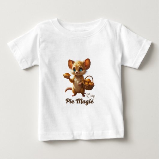 Cute Forest Mouse with Pies Baby T-shirt (Vorderseite)