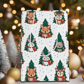 Cute Forest Woodland Animals Snowflakes Mittlere Geschenktüte