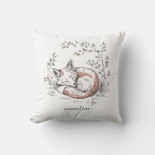 Cute Forest Woodland Fox Personalized Kissen (Vorderseite)