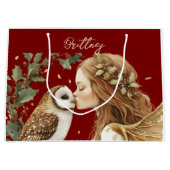 Cute Forestcore Christmas Fairy Große Geschenktüte (Vorderseite)