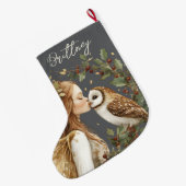 Cute Forestcore Christmas Fairy Großer Weihnachtsstrumpf (Rückseite (Hängend))