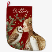 Cute Forestcore Christmas Fairy Großer Weihnachtsstrumpf (Vorderseite)