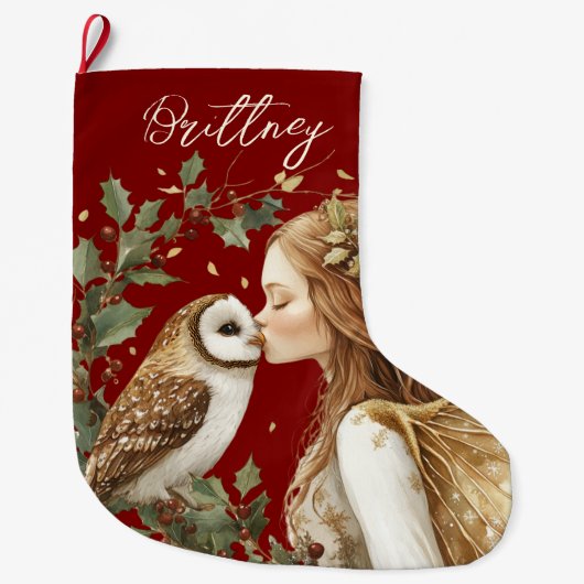 Cute Forestcore Christmas Fairy Großer Weihnachtsstrumpf (Vorderseite)