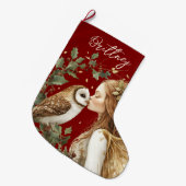 Cute Forestcore Christmas Fairy Großer Weihnachtsstrumpf (Vorderansicht (hängend))