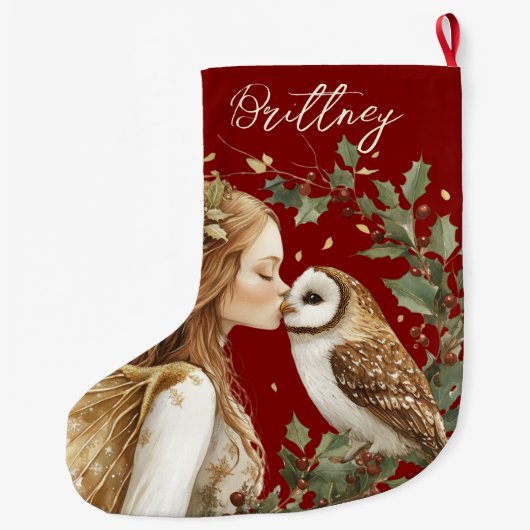 Cute Forestcore Christmas Fairy Großer Weihnachtsstrumpf (Rückseite)