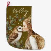 Cute Forestcore Christmas Fairy Großer Weihnachtsstrumpf (Vorderseite)