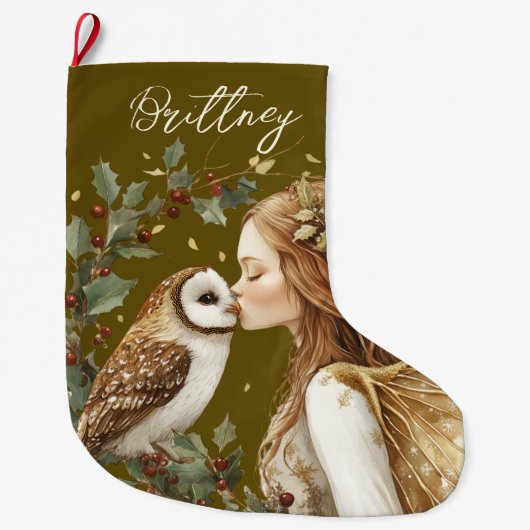 Cute Forestcore Christmas Fairy Großer Weihnachtsstrumpf (Vorderseite)