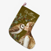 Cute Forestcore Christmas Fairy Großer Weihnachtsstrumpf (Vorderansicht (hängend))