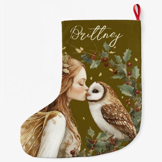 Cute Forestcore Christmas Fairy Großer Weihnachtsstrumpf (Rückseite)