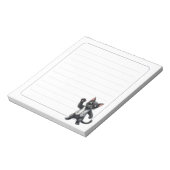 Cute Formal Black Cat Tuxedo Lined Writing Notizblock (Rotiert)