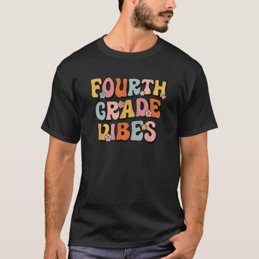 Cute Fourth Grade Vibes 4th Grade Team Retro 1st D T-Shirt (Vorderseite)