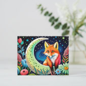 Cute Fox animal lovers Postkarte (Stehend Vorderseite)