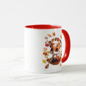 Cute Fox “Ausome Autumn”  – Fall Autism Awarness Tasse (VorderseiteRechts)