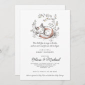 Cute Fox Baby Shower Einladung (Vorne/Hinten)