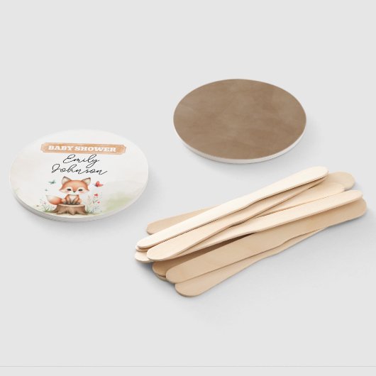 Cute fox baby shower  fächer (Non-assembled)