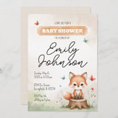 Cute fox baby shower invitation  einladung (Vorne/Hinten)