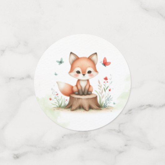Cute fox baby shower  konfetti (Klein Vorderseite)