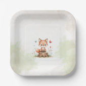 Cute fox baby shower  pappteller (Vorderseite)