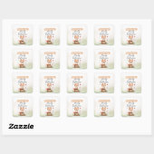 Cute fox baby shower  quadratischer aufkleber (Blatt)