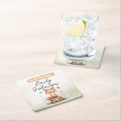 Cute fox baby shower  rechteckiger pappuntersetzer (Vor Ort)