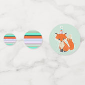 Cute Fox Birthday Party Hat Colorful Konfetti (Vorderseiten)