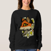 Cute Fox Bitcoin  Idea Fox With Flowers Loves Bitc Sweatshirt (Vorderseite)