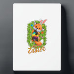 Cute Fox Bunny Ears Happy Easter Fox with Easter E Fotoplatte<br><div class="desc">Cute Fox Bunny Ears Happy Easter Fox with Easter Eggs Kids T-Shirt</div>