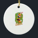 Cute Fox Bunny Ears Happy Easter Fox with Easter E Keramik Ornament<br><div class="desc">Cute Fox Bunny Ears Happy Easter Fox with Easter Eggs Kids T-Shirt</div>