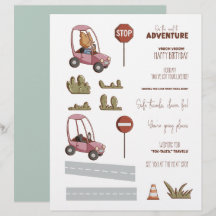 Cute Fox Car Scene Creator Scrapbook Craft Paper