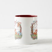 Cute Fox Couple Love Heart Mug Zweifarbige Tasse (Mittel)