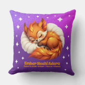 Cute Fox Cub Asleep in Starry Night Sky Natal Kissen (Vorderseite)