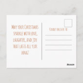 Cute fox decorating a small Christmas tree, Postkarte (Rückseite)