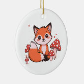 Cute Fox Design – Adorable & Whimsical Artwork  Keramik Ornament (Rechts)