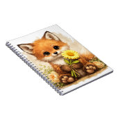 Cute Fox Flower Notebook – Kawaii Animal Notizblock (Rechte Seite)