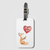 Cute Fox Heart Balloon Gepäckanhänger (Vorderseite Vertikal)