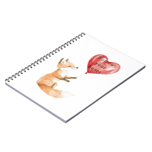 Cute Fox Heart Balloon Notizblock (Linke Seite)