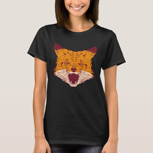 Cute Fox Howling Artwork T-Shirt (Vorderseite)