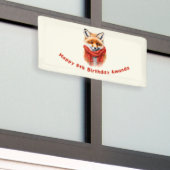 Cute Fox in a Red Scarf Autumn Image Birthday Banner (Draußen Gebäude)