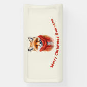 Cute Fox in a Red Scarf Autumn Image Christmas Banner (Vertikal)