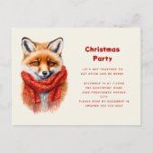 Cute Fox in a Red Scarf Autumn Image Christmas Einladungspostkarte (Vorderseite)