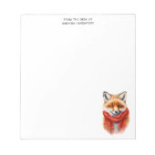 Cute Fox in a Red Scarf Autumn Image Notizblock (Vorderseite)